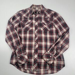 Vintage Y2K True Religion Pearl Snap Flannel Shirt Mens XL Red Plaid Western